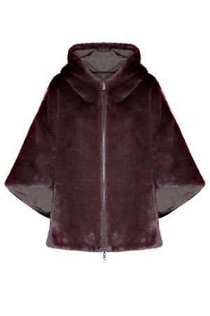 Brown reversible jacket with hood LOU ANDREA | NZ25745DKAKILUW5MATMOROBROWN